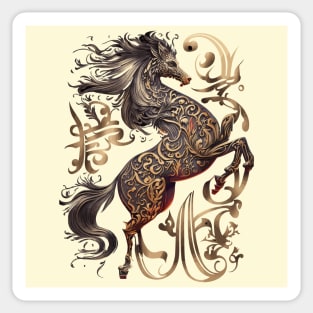Mythical Calligraphy Horse Sticker